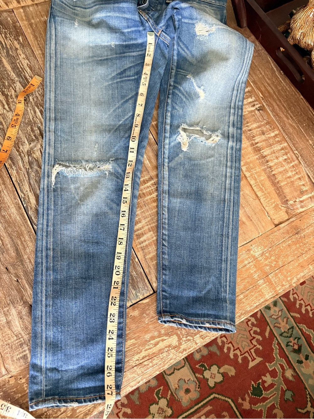 MOUSSY Distressed Japanese Denim Jeans Faded Slim Straight 30 - Picture 11 of 13